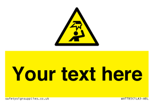 Custom warning overhead obstacle